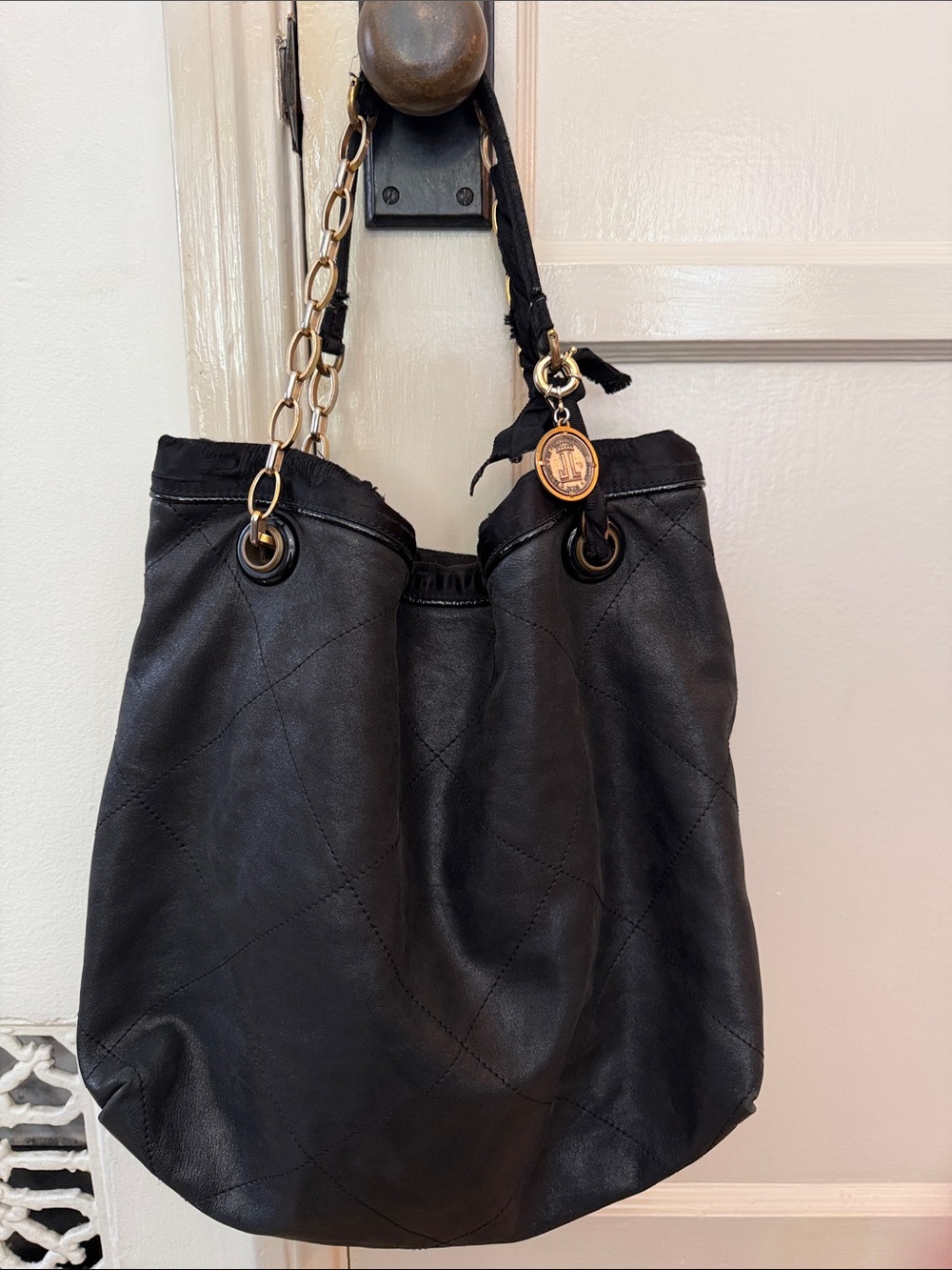 Lanvin Black Leather Hobo, Tote, Handbag, Purse